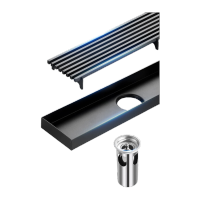 鸣固 地漏 条形黑色侧排加长地漏 8*40CM 侧排(黑色竹排)