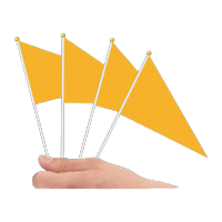 鸣固 三角手摇塑料杆小彩旗 14x21cm手摇指挥裁判旗 100面装 橘黄