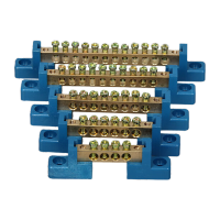 鸣固 零线排地线排 6*9零地排配电箱接线排铜条 螺母连接地排 12孔地排 蓝脚 MGL1023