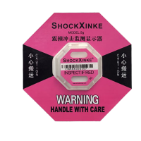 鸣固 防震标签 震动指示标签 物流运输标签 冲击防震防倾斜标签粉色 KD190584