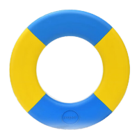 鸣固 儿童游泳圈EVA材质耐磨抗压加厚泡沫实心免充气游泳圈成人中号(蓝色) KD257083