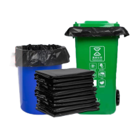 鸣固 大垃圾袋 加厚黑色酒店物业环卫平口塑料袋 一次性 宽120x长140x厚4丝 1000只 KW142147