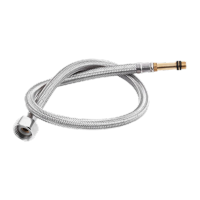 鸣固 4分304不锈钢编织软管 水龙头进水尖头管 单头钢丝60cm[加厚](2条)