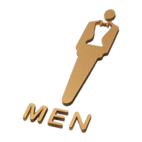 鸣固 人形镂空标识男洗手间[A款]金色*32x11cm