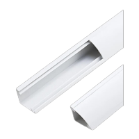 鸣固 PVC墙角线槽 明装直角隐形阴角三角扇形走线槽 白色滑盖款宽1.4cm 1米/根[一根装] CS515106