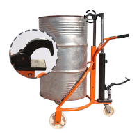 鸣固 油桶车 手动液压油桶搬运车 圆桶手推车 铁桶塑料桶钢制桶升高叉车 铁塑两用聚氨酯轮