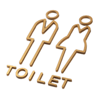 鸣固 人形镂空标识男女洗手间[B款]金色*25x15cm