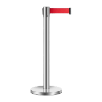 鸣固 一米线栏杆 隔离带伸缩带警戒线 道路隔离护栏围栏 银行酒店商场排队护栏警戒带 加重款不锈钢5米线