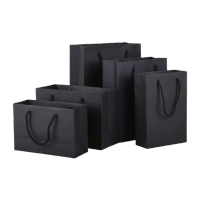 鸣固 ZH4226黑卡纸袋礼品加大加厚手提袋服装店袋子印logo包装30*25*13 10只 CD264622