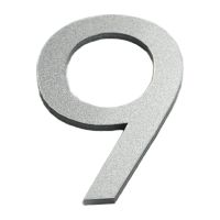 鸣固 亚克力立体数字贴号码牌闪银[9]5x3.3cm