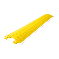 鸣固 PVC线槽减速带 PVC线槽板电缆保护槽板室外黄色-不带螺丝孔线槽