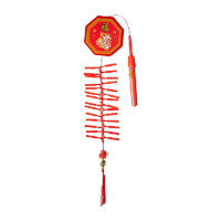 鸣固 led彩灯 仿真电子带响虎年春节免插电超响过年新年灯笼装饰炮仗灯 50cm电池手提红色ZL5380