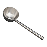 鸣固 ZJ6278不锈钢特厚直边水勺厨房舀水瓢酒店大号盛汤勺粥勺 42cm 16CM