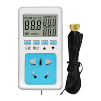 鸣固 智能温控器 液晶显示温控开关智能高精度温度控制器温控插座空调控温器 PW-1水滴头5米