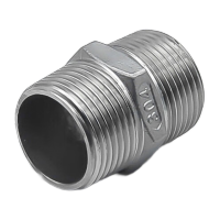 鸣固304不锈钢六角外丝对丝双头直通DN15-1/2 10个