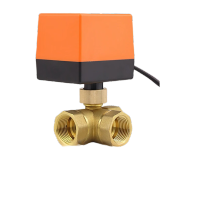 鸣固  电动球阀三线二控 二线一控太阳能中央空调风机盘管电动三通阀AC220V二线断电复位 DN50三通常闭