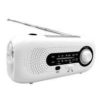 鸣固SOS防灾应急太阳能手摇发电天气收音机5LED手电筒4档变焦Type-C白色