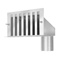 鸣固  不锈钢侧排雨水斗87型侧入式女儿墙雨水口圆口方口地漏穿墙漏斗   穿12墙体DN45板厚1.5mm