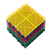 鸣固洗车房地格栅塑料拼接地板汽车美容店沟盖板免挖槽地面排水网格板红色400MM*400MM*18MM