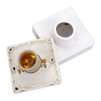 鸣固E27螺口方形灯座陶瓷芯平灯座ZL5045