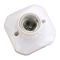 鸣固 E27螺口圆形灯座 陶瓷芯防短路平灯座 明装86*86 ZL5042