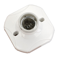 鸣固E27螺口圆形灯座陶瓷芯防短路明装外露ZL5041