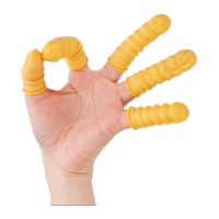 鸣固防静电指套乳胶手指套加厚防滑止滑乳胶麻点指套劳保点钞无尘耐磨指套米黄色750只/包 M