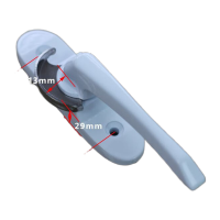 鸣固 铝合金门窗豪华月牙锁 左 孔距60mm 3号钩