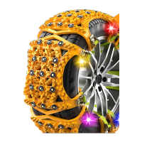 鸣固汽车防滑链 suv轿车越野车通用雪地脱困链条加厚免千斤顶不伤胎15钉6片黄色