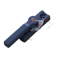 鸣固 铝合金门窗双向月牙锁 灰 孔距50-55mm 2号钩