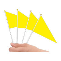鸣固 三角手摇塑料杆小彩旗 14x21cm手摇指挥裁判旗 100面装 黄色 KW997097