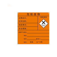 鸣固 危险废物铝板标志牌 仓库危废警示标示贴 危险废物标签标识牌 (方形刺激性)A1 40x40cmMGF0689
