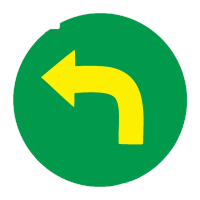 鸣固 地面安全标识 超厚PVC标识帖 左转箭头 40x40cm