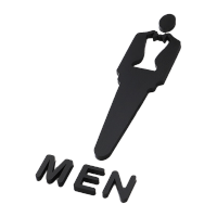 鸣固 人形镂空标识男洗手间[A款]黑色*20x7cm