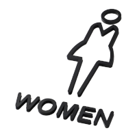 鸣固 人形镂空标识女洗手间[B款]黑色*20x12cm