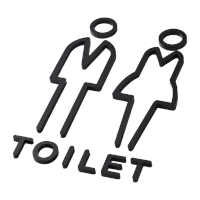 鸣固 人形镂空标识男女洗手间[B款]黑色*32x20cm