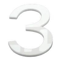 鸣固 亚克力立体数字贴号码牌瓷白[3]7x4.6cm