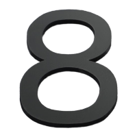 鸣固 亚克力立体数字贴号码牌磨砂黑[8]7x4.6cm