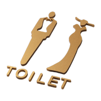 鸣固 人形镂空标识男女洗手间[A款]金色*20x12cm