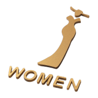 鸣固 人形镂空标识女洗手间[A款]金色*20x12cm