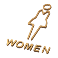 鸣固 人形镂空标识女洗手间[B款]金色*25x15cm