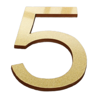 鸣固 亚克力立体数字贴号码牌古铜金[5]7x4.6cm