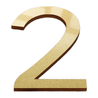 鸣固 亚克力立体数字贴号码牌古铜金[2]5x3.3cm