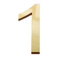 鸣固 亚克力立体数字贴号码牌古铜金[1]5x3.3cm