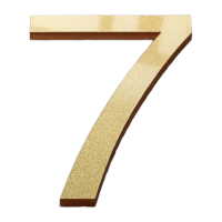 鸣固 亚克力立体数字贴号码牌古铜金[7]5x3.3cm