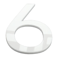 鸣固 亚克力立体数字贴号码牌瓷白[6]5x3.3cm