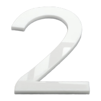 鸣固 亚克力立体数字贴号码牌瓷白[2]10x6.6cm