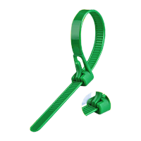 鸣固 可松式活扣尼龙扎带重复使用束线带 绿色 8x350mm 宽7.5mm 100条