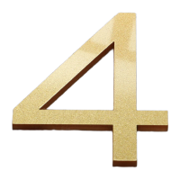 鸣固 亚克力立体数字贴牌 古铜金[4]10x6.6cm