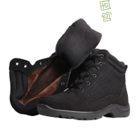 鸣固冬季新式轻便防寒鞋 配发黑色羊毛棉保暖靴加绒款46 TS085355852